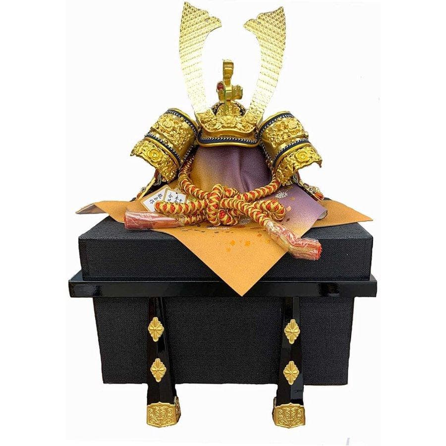 15号 招福兜 A 赤金房 純金箔押小札 合鉢 金沢箔 正絹【五月人形】