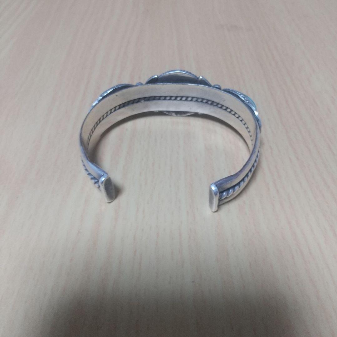 ナバホ族インディアンジュエリー ターコイズシルバーバングル フランシスフレッド作