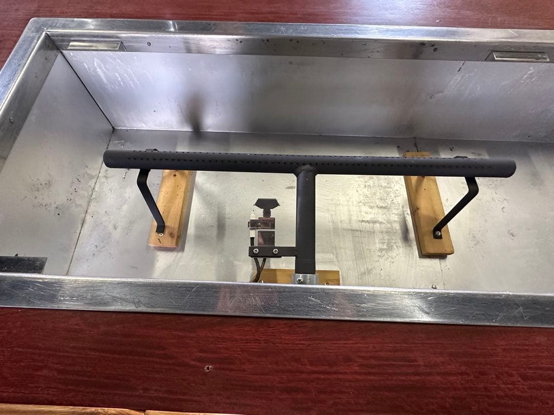 お好み焼きテーブル 9mm鉄板 ６人掛 1830×660×750プロパン [鉄板