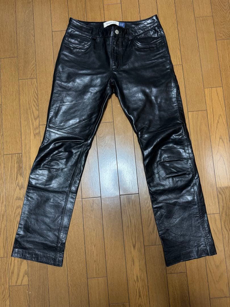 OLD GAP ブーツカット レザーパンツ 黒