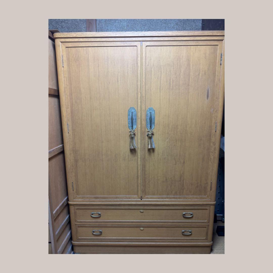 桐タンス 洋服ダンス　2引き出し 鍵付き