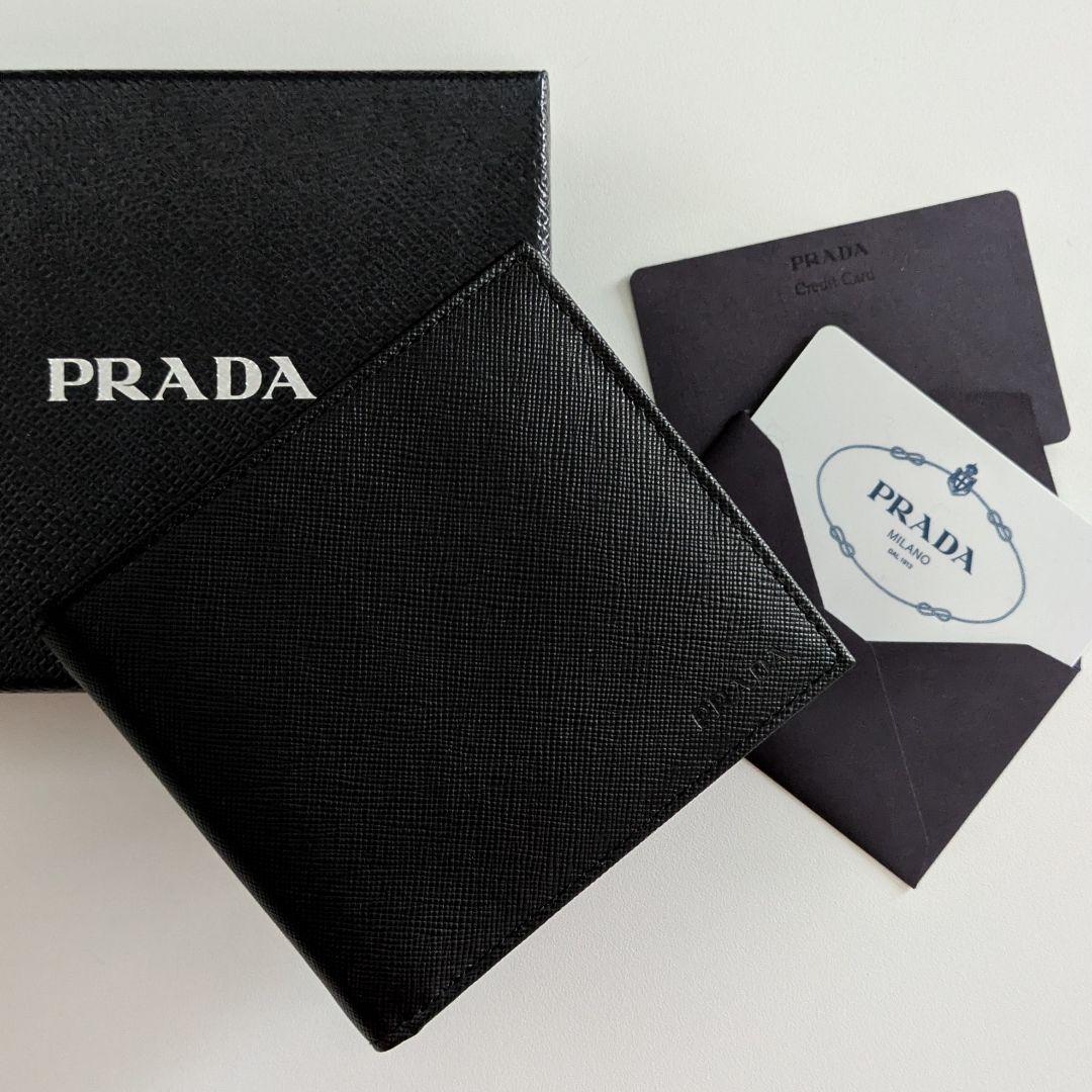 【新品・未使用】PRADA プラダ メンズ 二つ折り財布 SAFFIANO ネロ