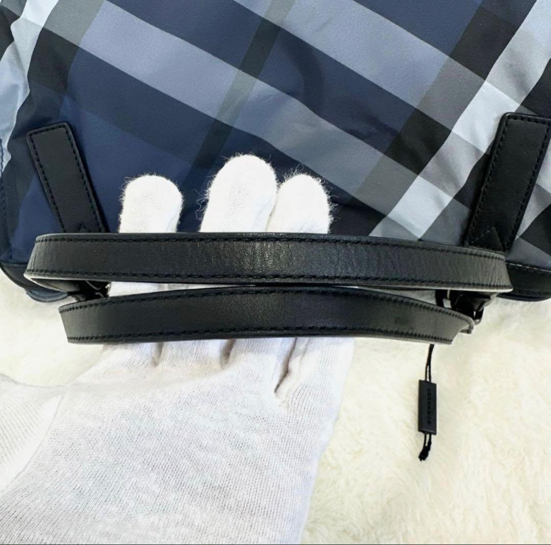 【値下げ】バーバリー　トートバッグ　ホースロゴメガチェックブルー