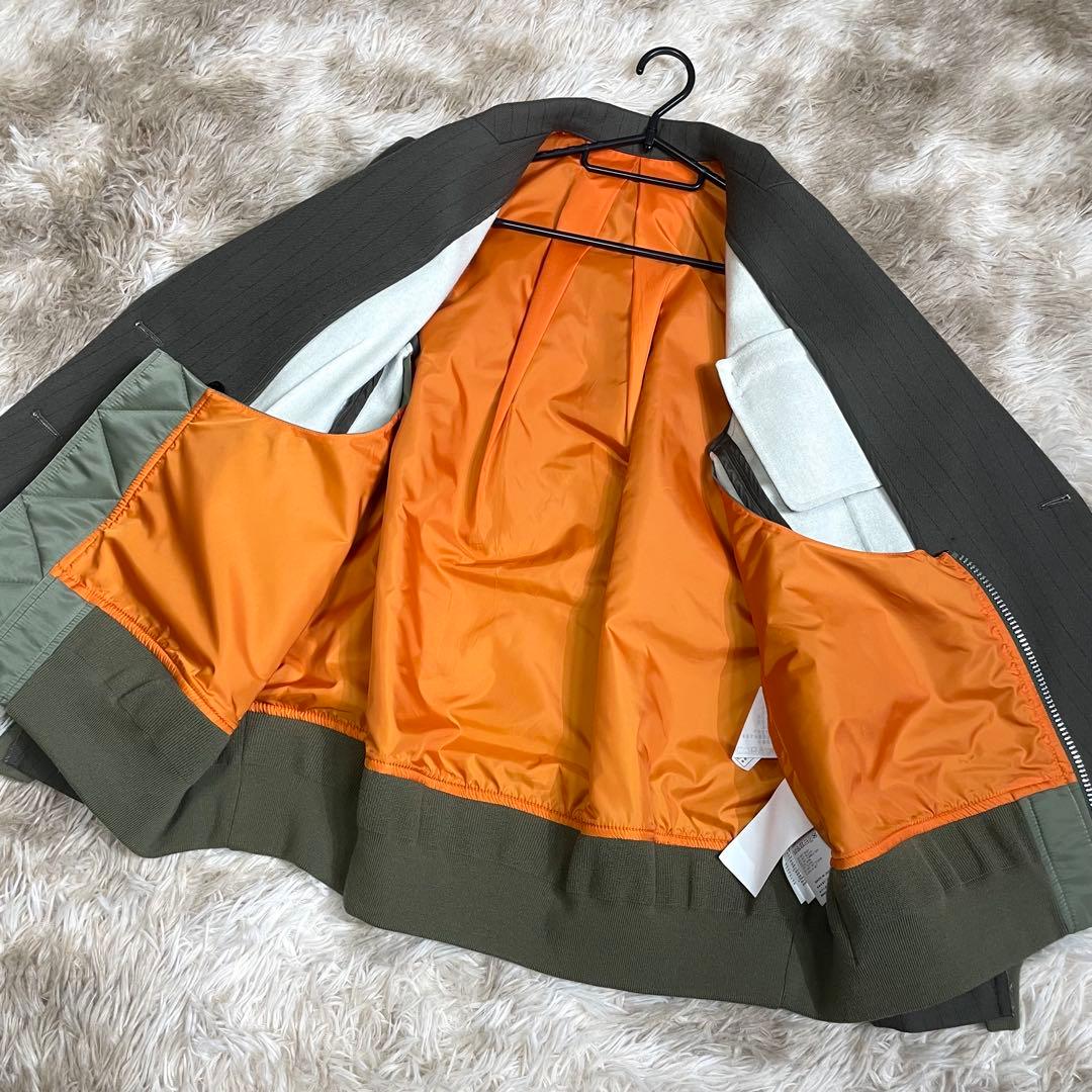 sacai ダブルブレストチョークストライプジャケット　レディース　サカイ