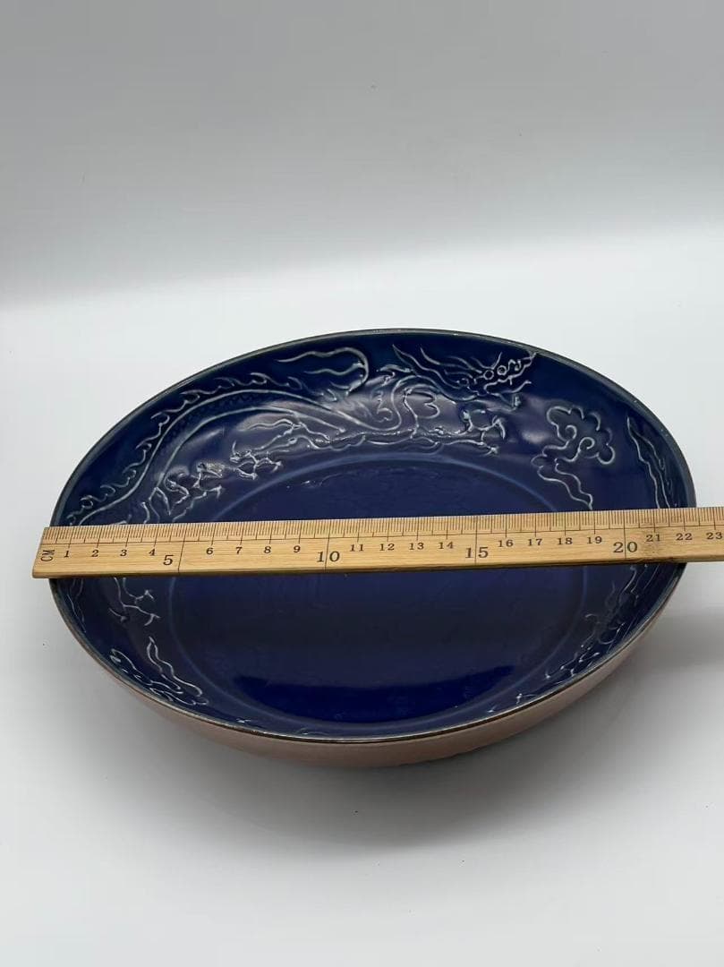 田中元末明初 明時代 祭藍釉 紫金釉【旧家蔵出し】(B-43)