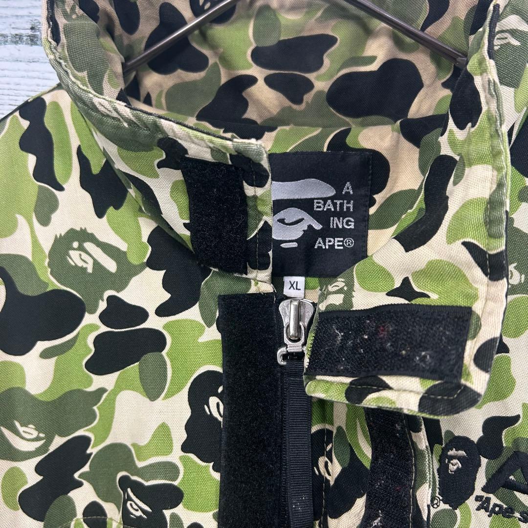 90s 00s アベイシングエイプ カモ柄 ジャケット XL M-65 難あり