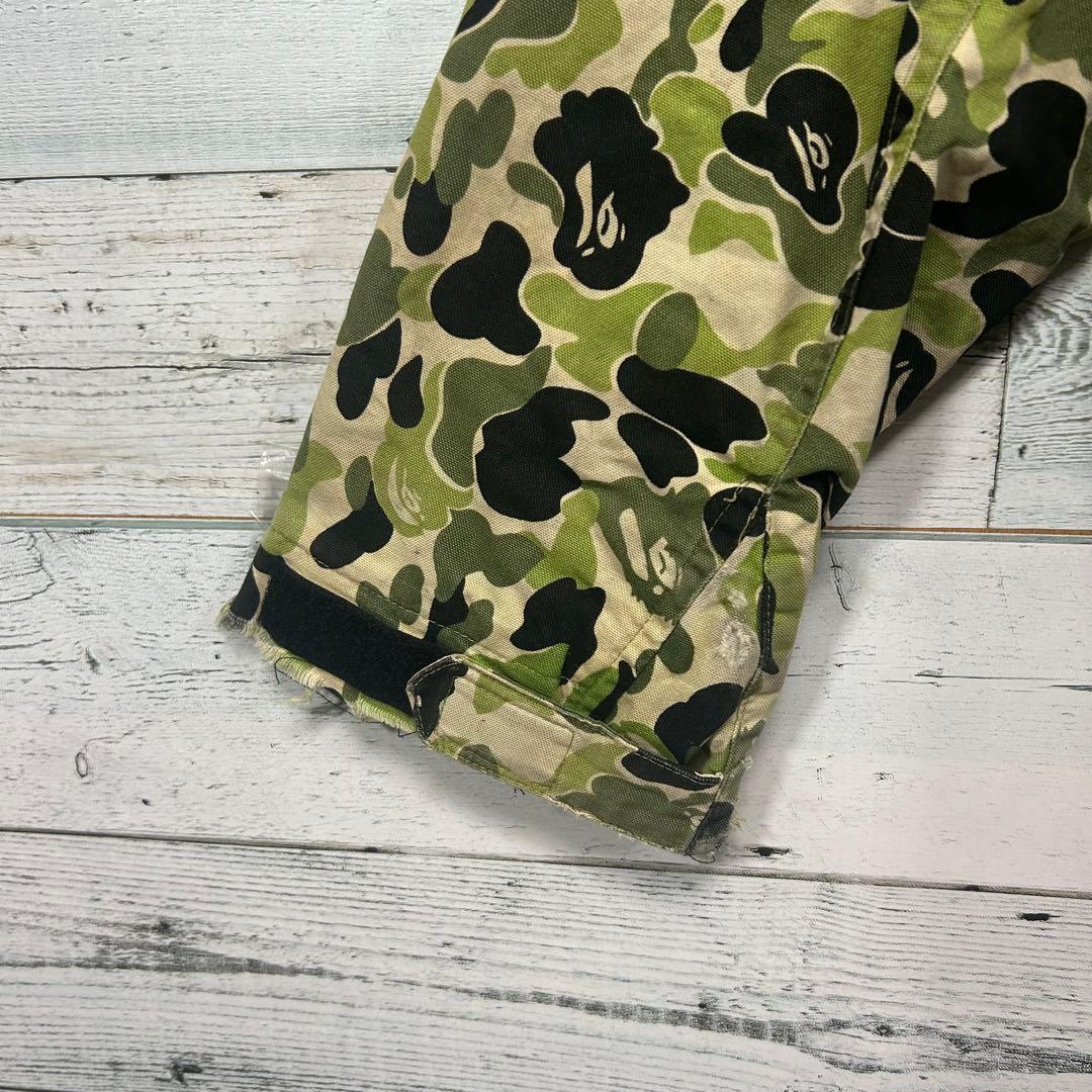 90s 00s アベイシングエイプ カモ柄 ジャケット XL M-65 難あり