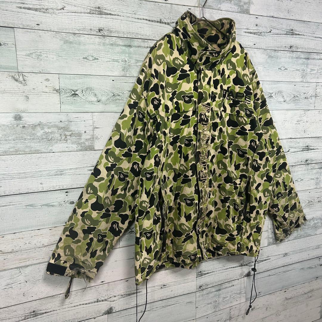 90s 00s アベイシングエイプ カモ柄 ジャケット XL M-65 難あり