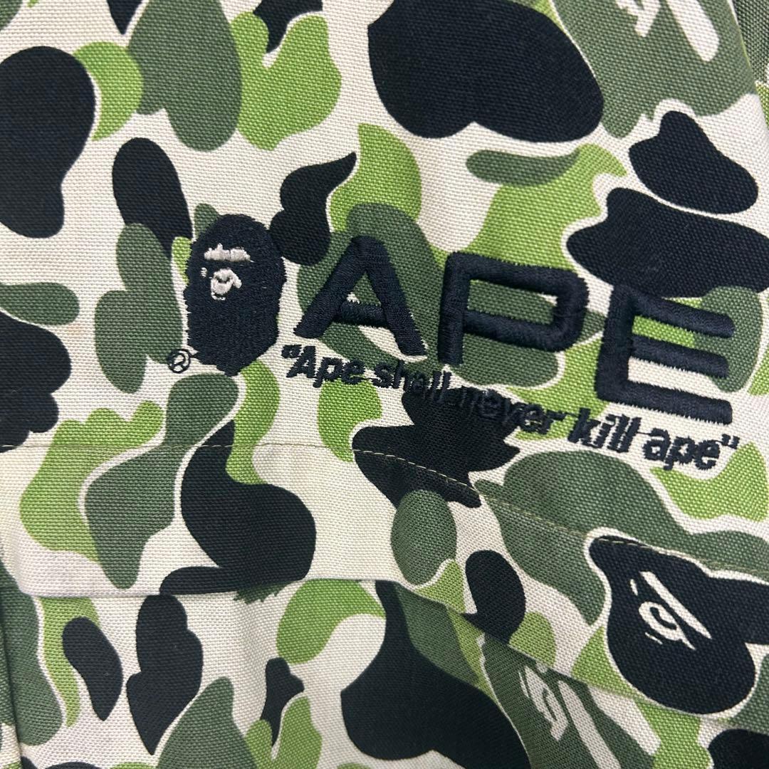 90s 00s アベイシングエイプ カモ柄 ジャケット XL M-65 難あり