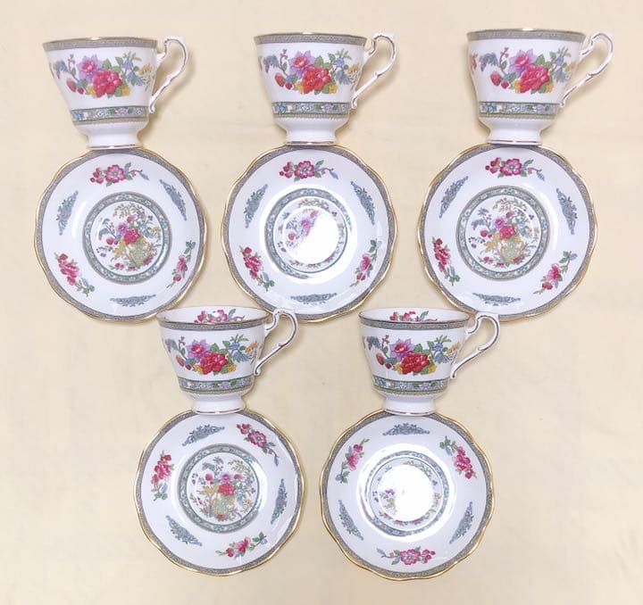 英国製　PARAGONパラゴン　カップ＆ソ－サ－5客　1963年ヴィンテージ希少