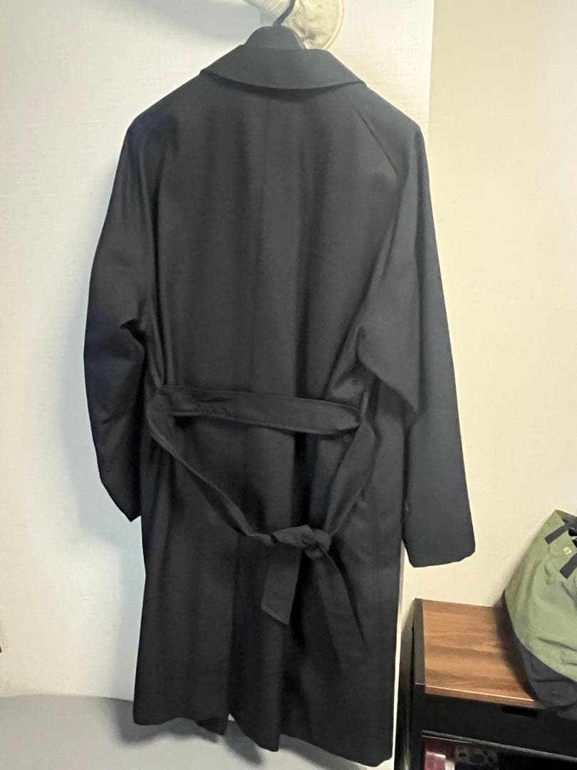 LE エルイー ウールバルカラーコート レショップ ブラック