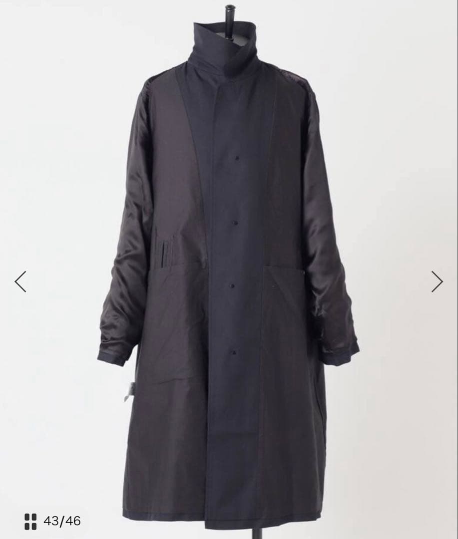 LE エルイー ウールバルカラーコート レショップ ブラック