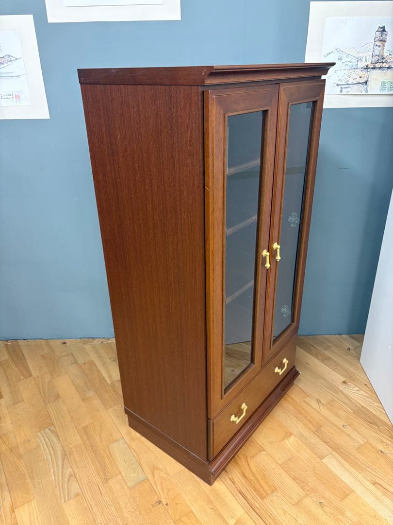 M040maruni ガラス扉キャビネット 幅600mm