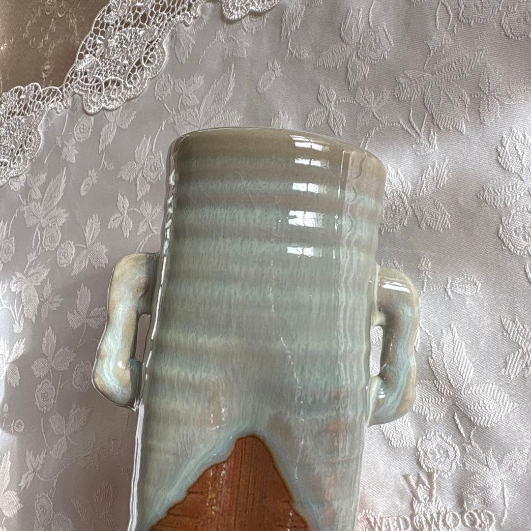 【新品未使用】 赤膚焼 尾西楽斎　造 花瓶 花器