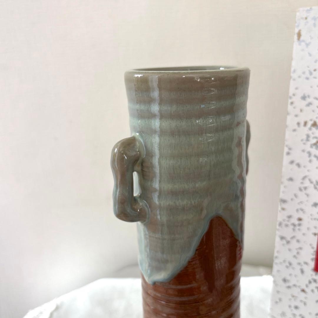 【新品未使用】 赤膚焼 尾西楽斎　造 花瓶 花器