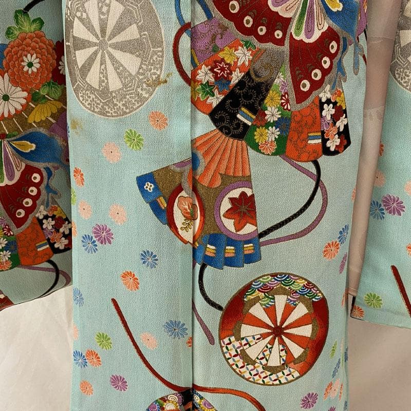 506ag65◎七五三 七歳 女児 セミアンティーク 着物&丸帯&長襦袢◎