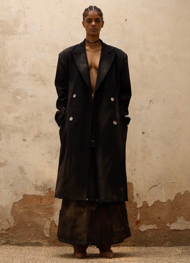 最終価格 PERSONSOUL ダブルブレスト トレンチコート M 黒