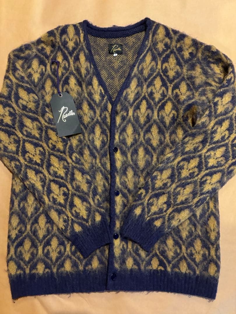 NEEDLES 24AW Mohair 総柄 モヘア カーディガン L