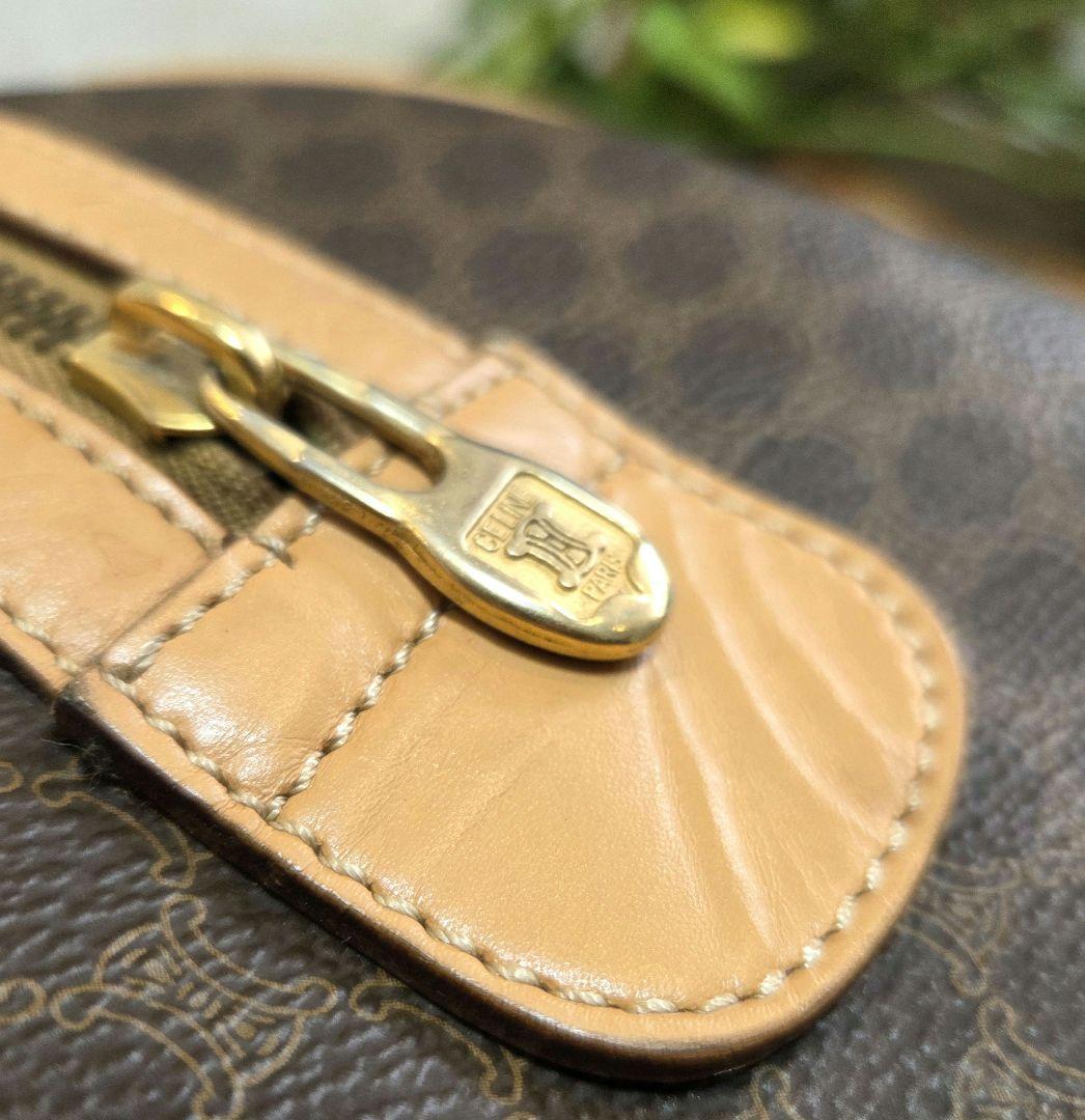 美品 CELINE セリーヌ マカダム PVCレザー ボストンバッグ トリオンフ