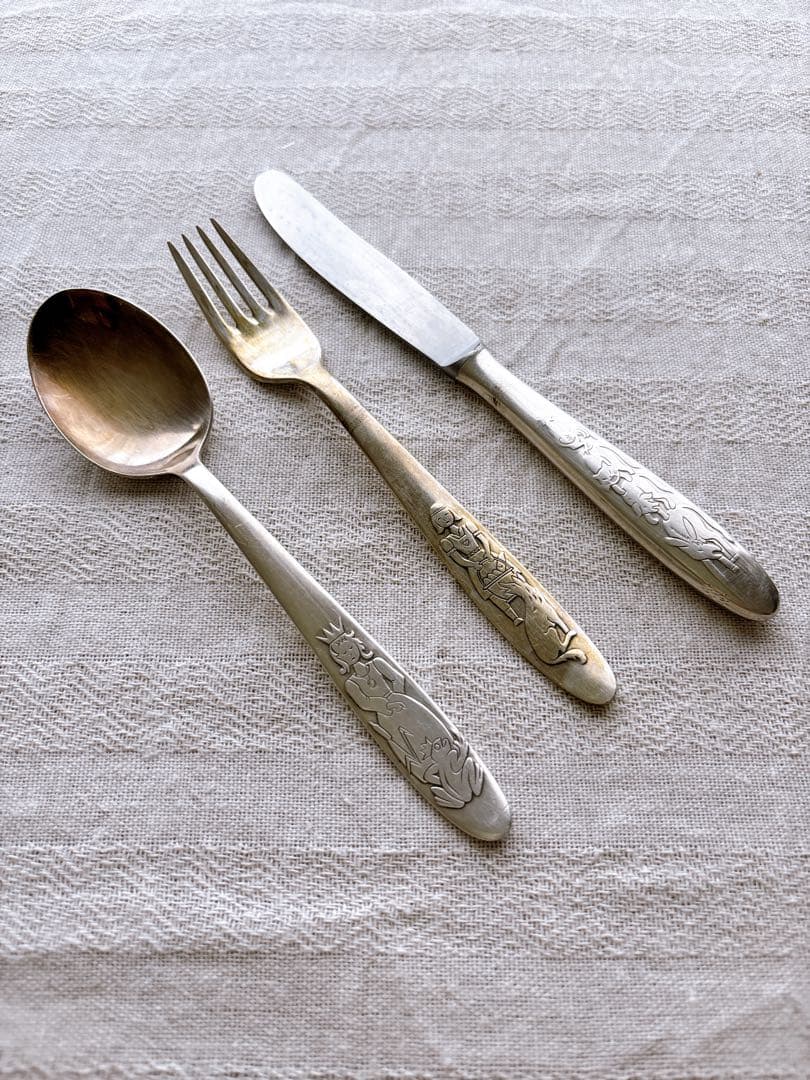 フランスブロカント　幼児洗礼カトラリーセット