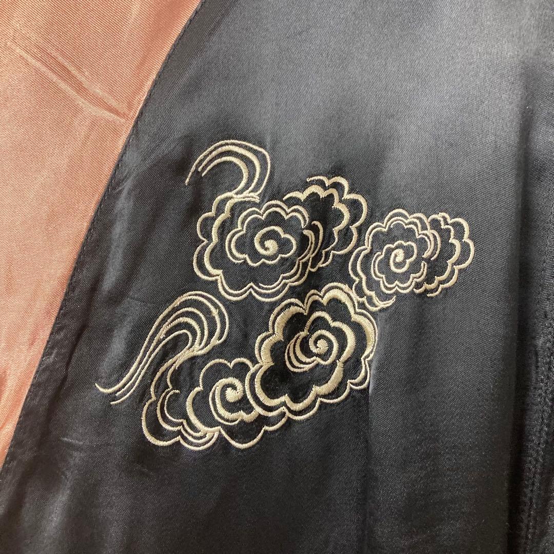 835 百花繚乱　風神雷神　リバーシブル　スカジャン　サイカイ　XL