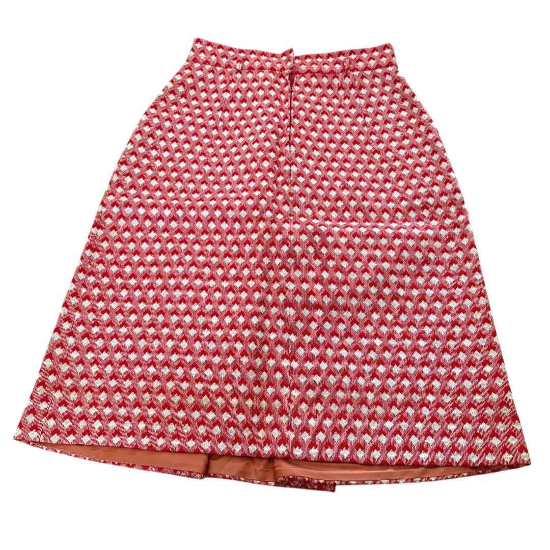 Dior ヴィンテージ スカート レッド W62 台形 上品 格子柄　y2k