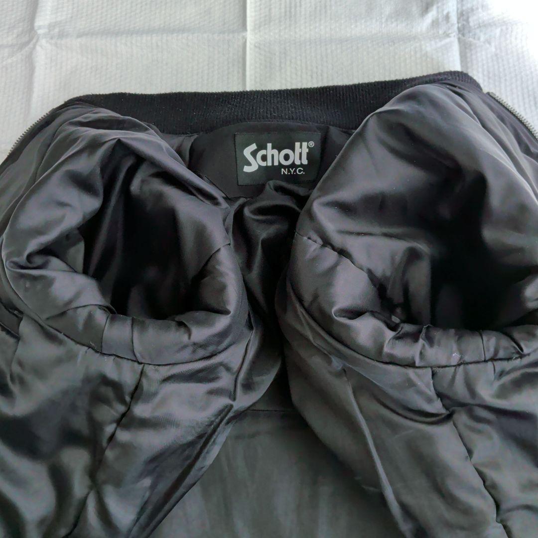 Ｌ（XL相当） Schott Bros. 黒 中綿ジャンパー 大きめ ジャケット