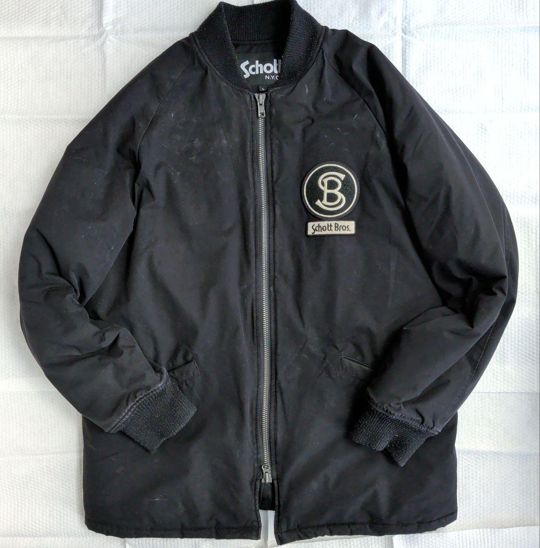 Ｌ（XL相当） Schott Bros. 黒 中綿ジャンパー 大きめ ジャケット