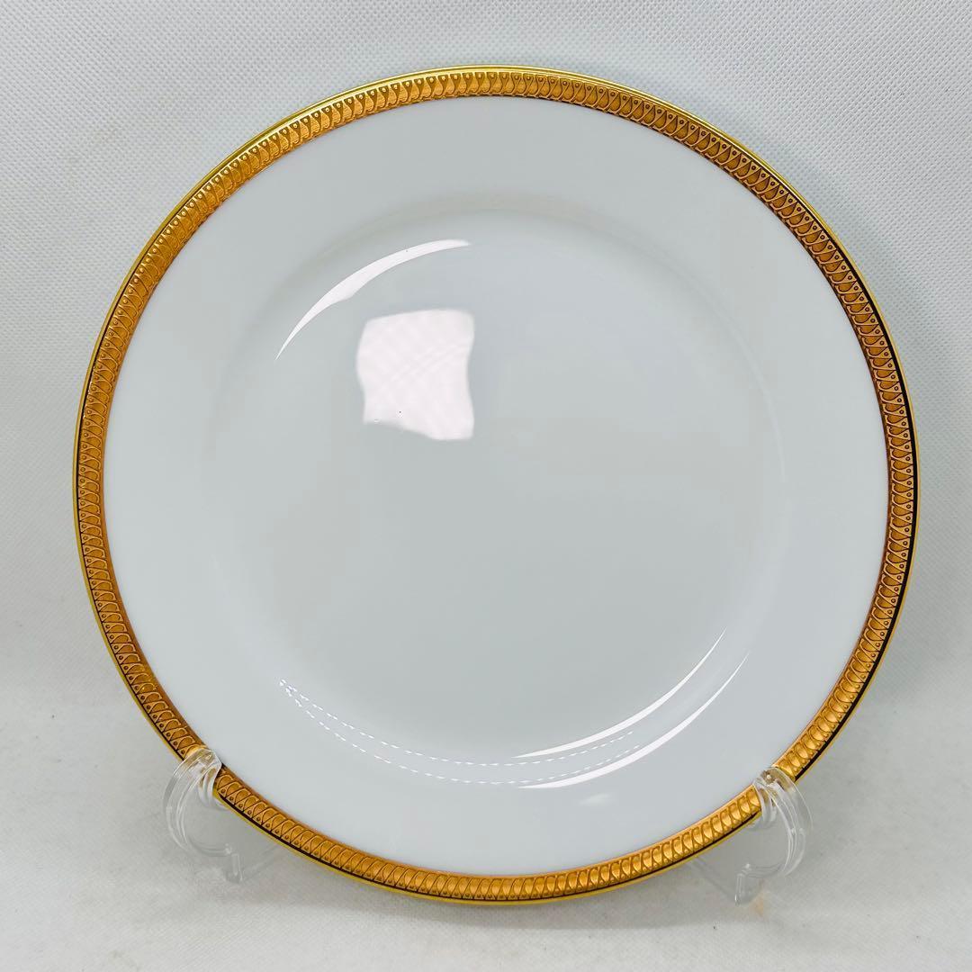 未使用 大倉陶園 片葉金蝕 2枚セット 23㎝ デザートプレート 中皿