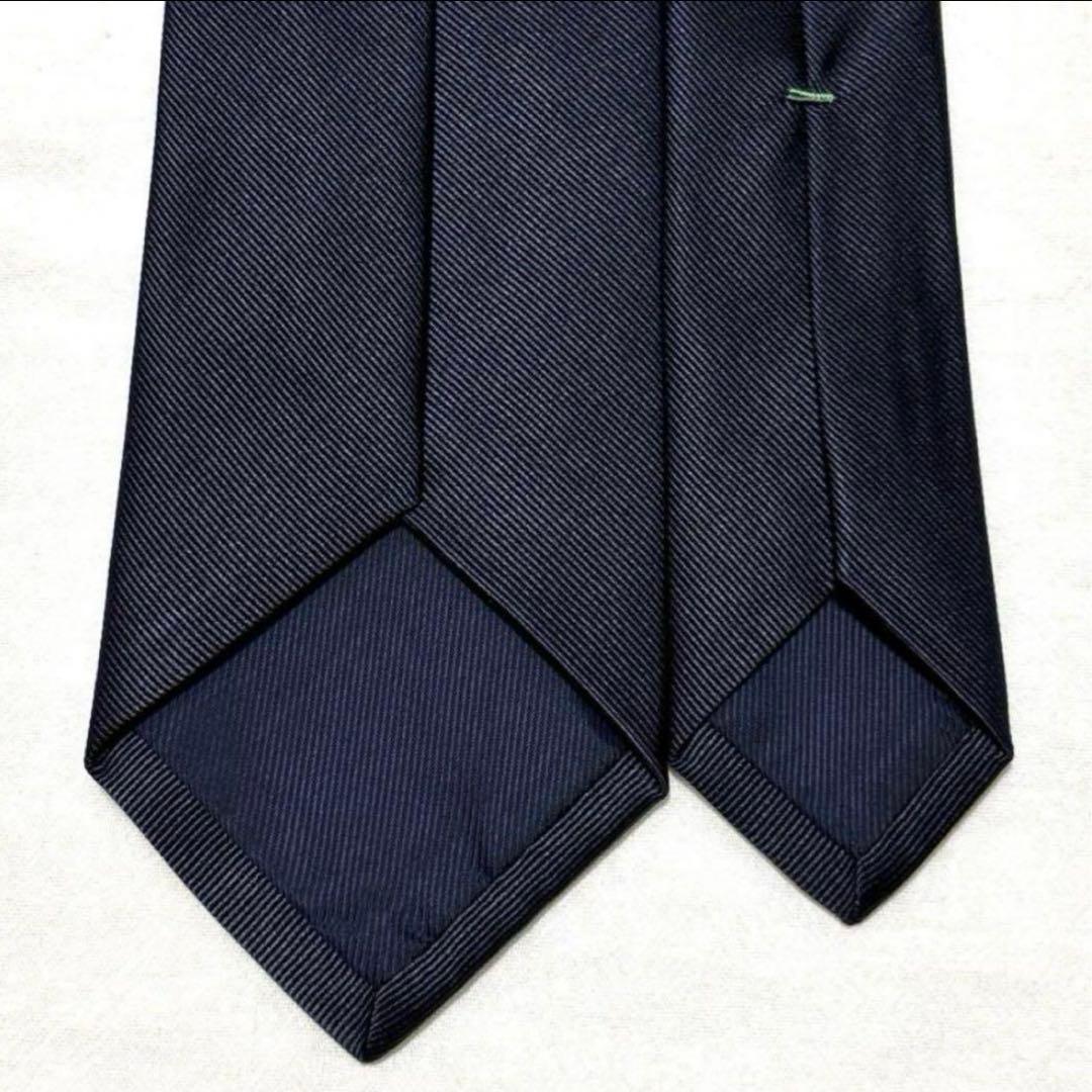 新品　ルイジボレッリ　ネクタイ　濃紺　ダークネイビー　無地　ソリッド　タグ付