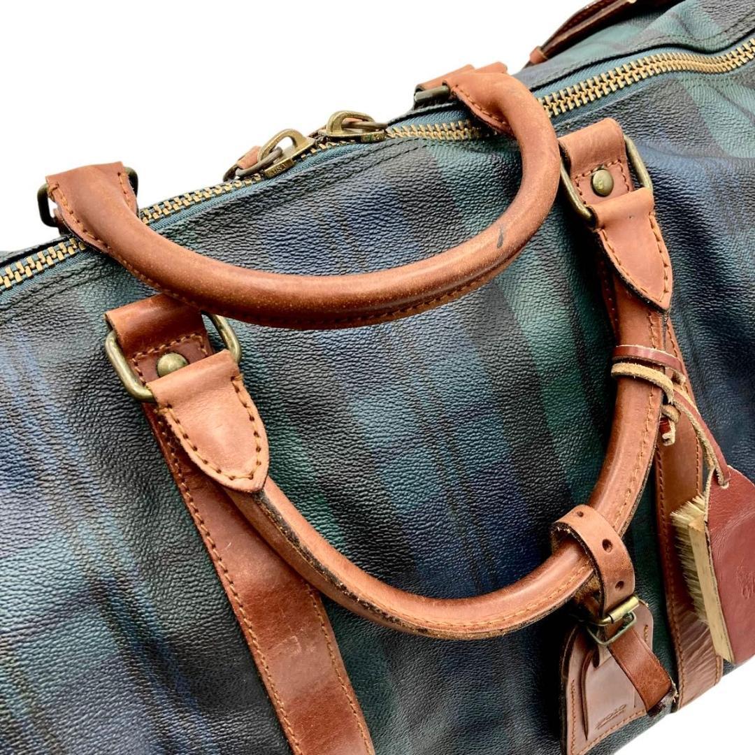 ポロラルフローレン ボストンバッグ 2way チェック柄　PVC ブラシ付き