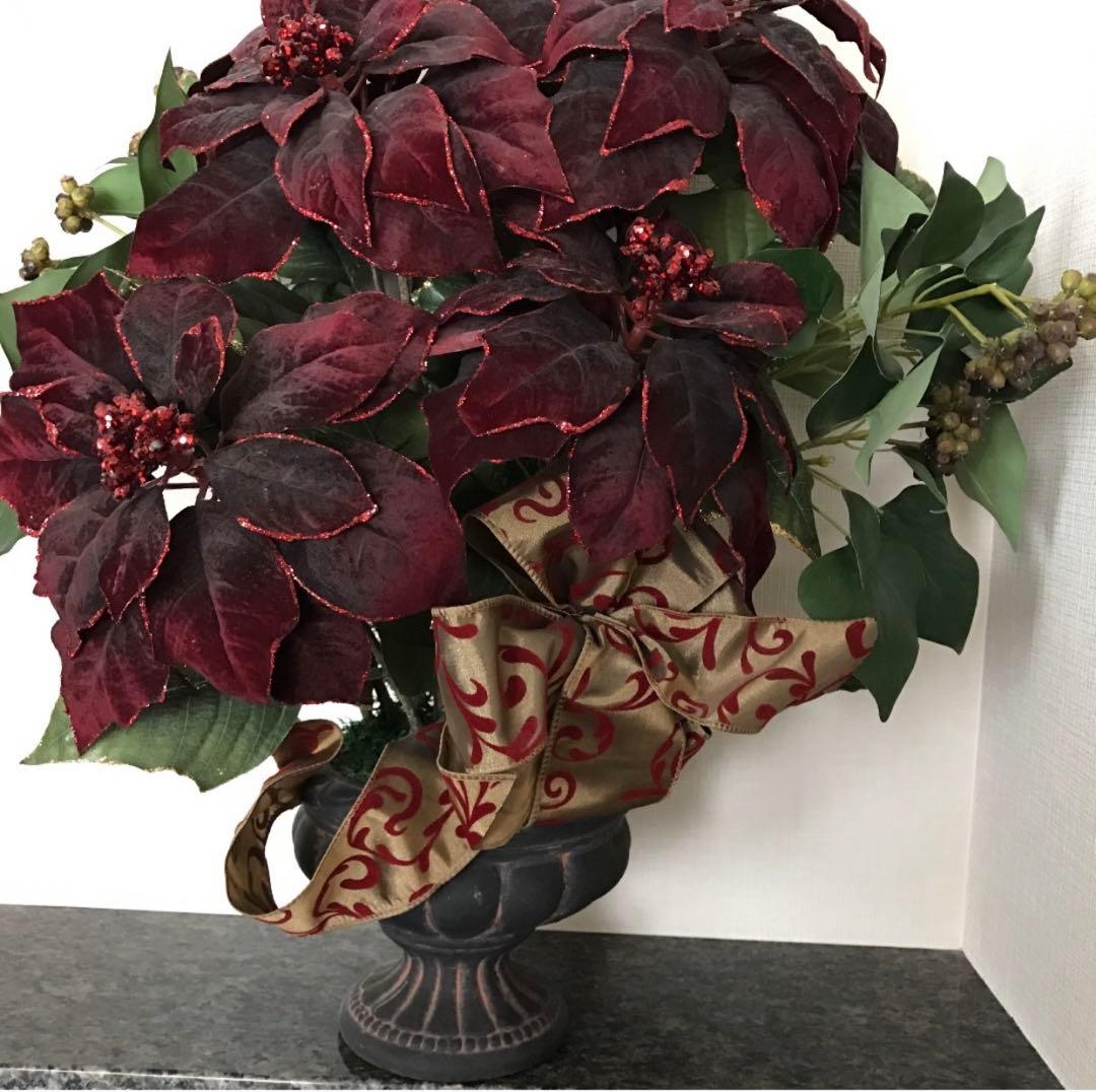 造花 ポインセチア・ツリー アーティシャル
