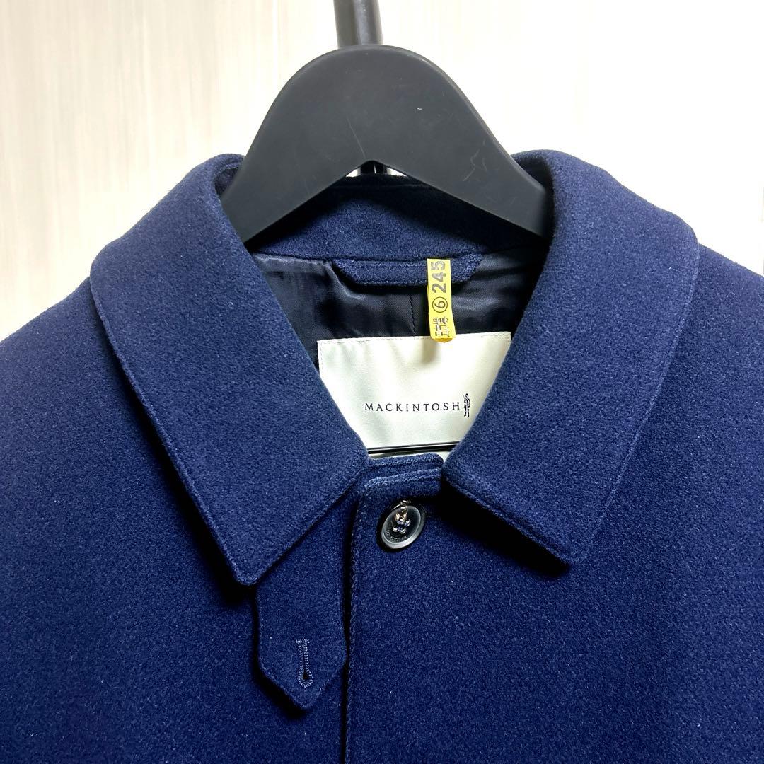 マッキントッシュ　ステンカラーコート　38 ネイビー　ウール