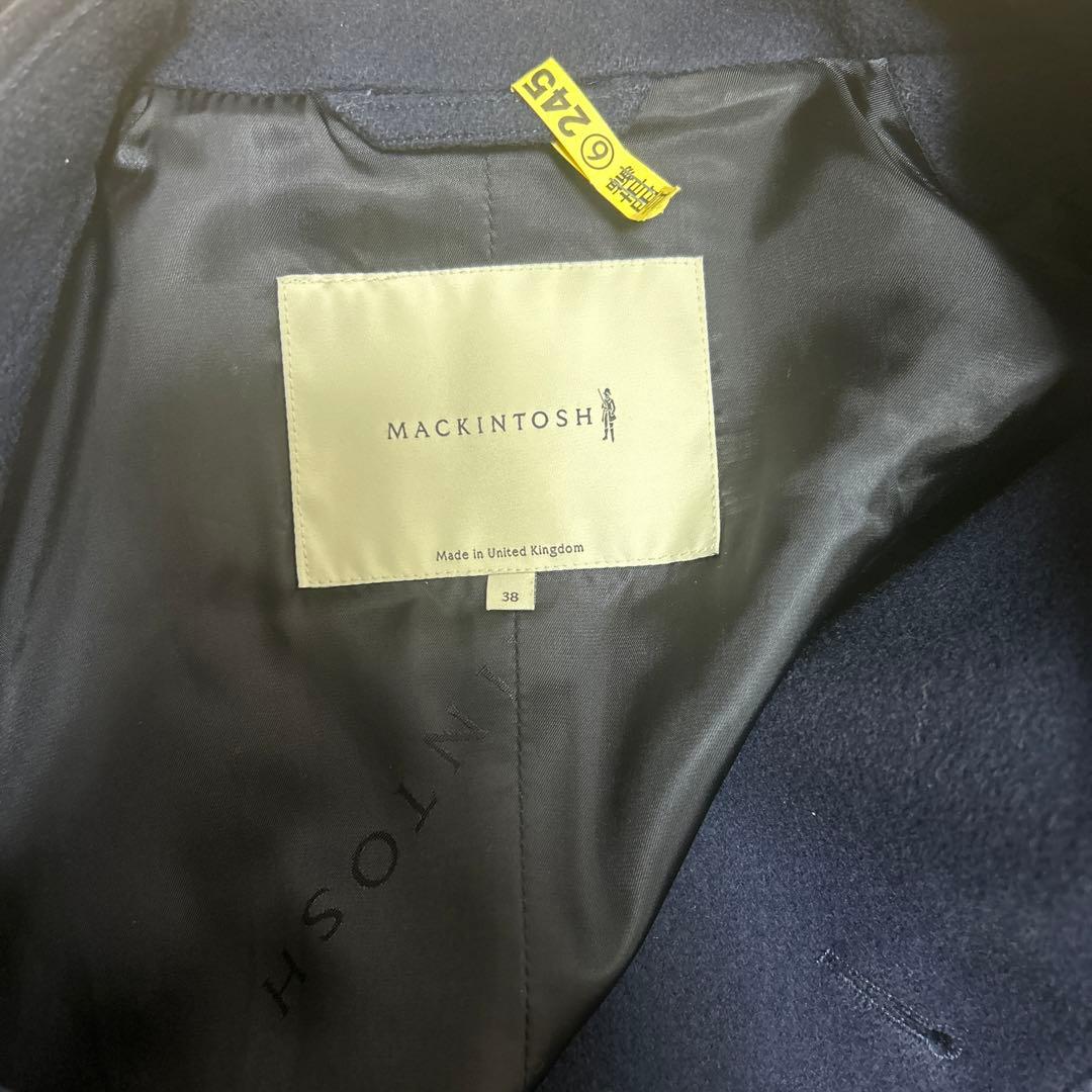 マッキントッシュ　ステンカラーコート　38 ネイビー　ウール
