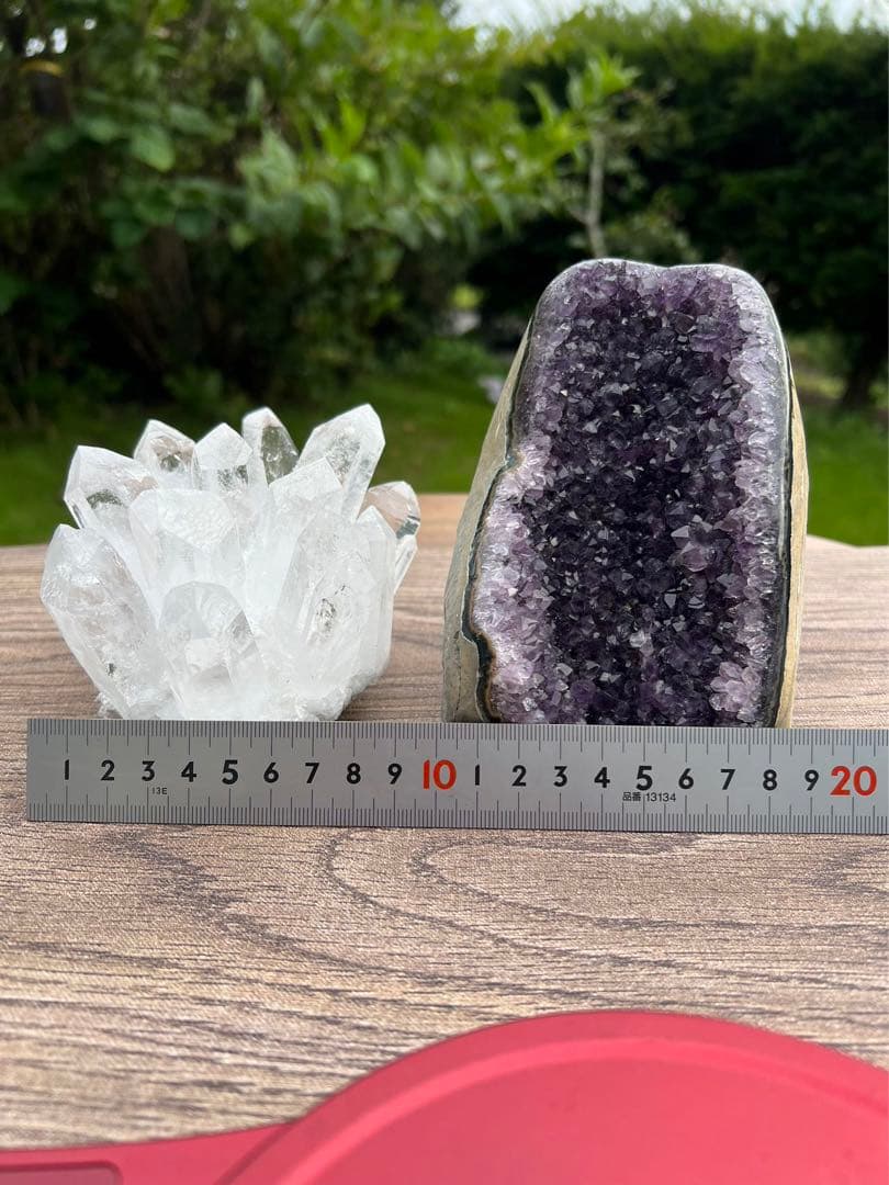 お*ん様 A153 アメジストドーム クラスター ウルグアイ産 と水晶クラスター
