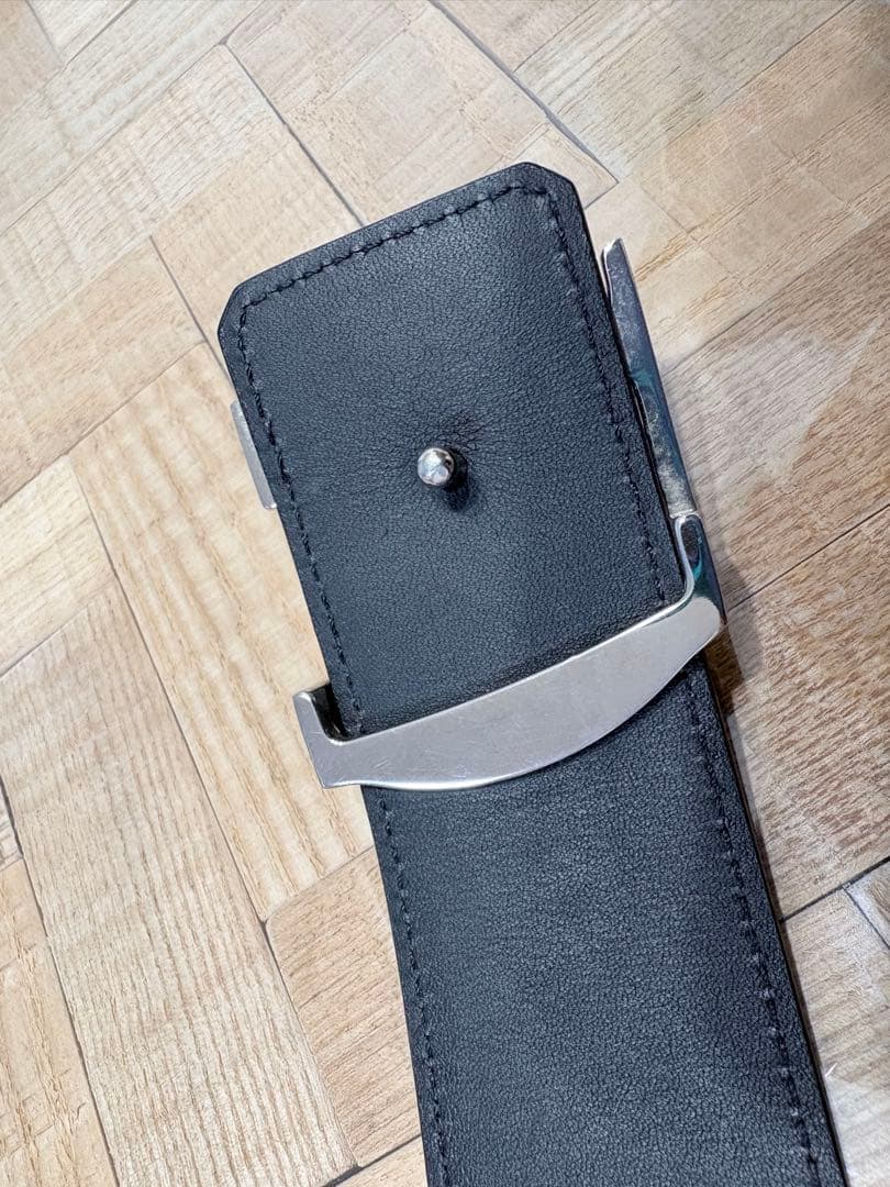 ルイヴィトン　リバーシブルベルト　モノグラム　無地ブラック