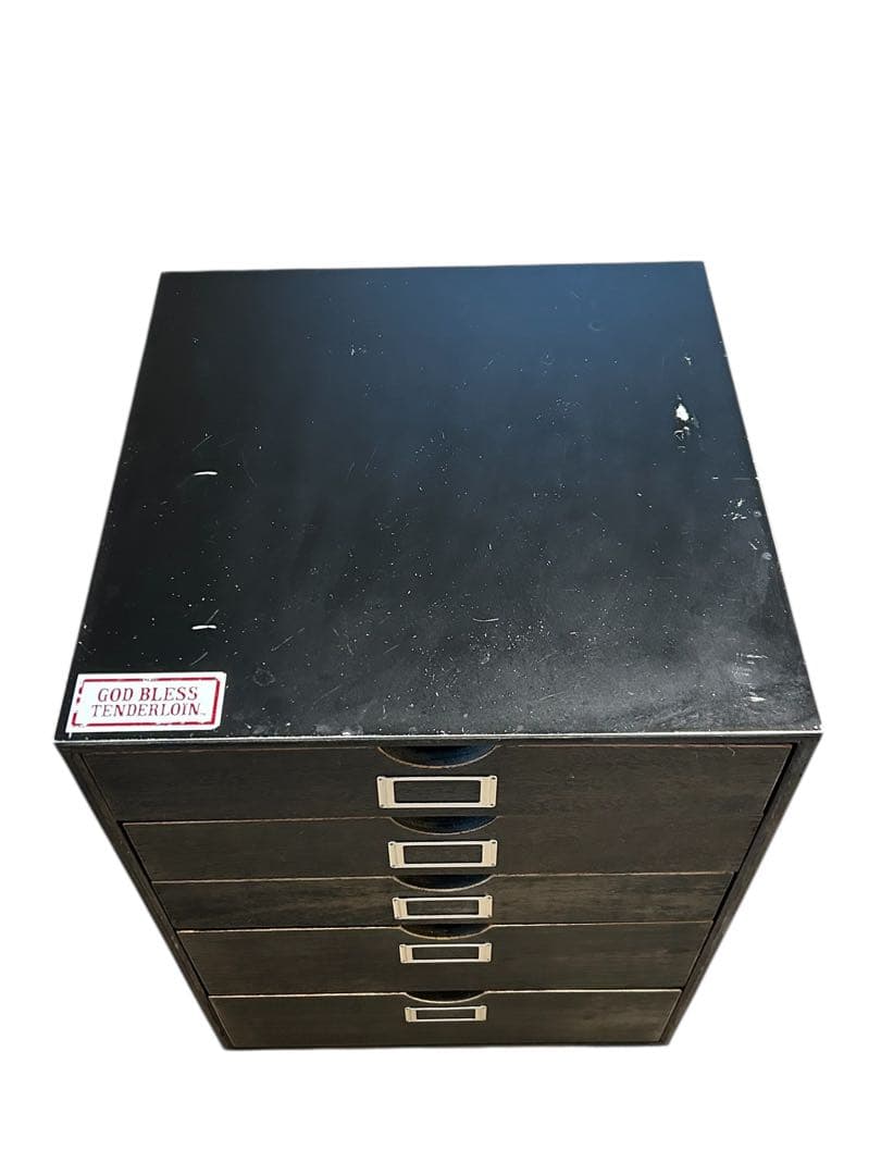 M&M カスタムパフォーマンス　木製5段収納ラック キャスター付き