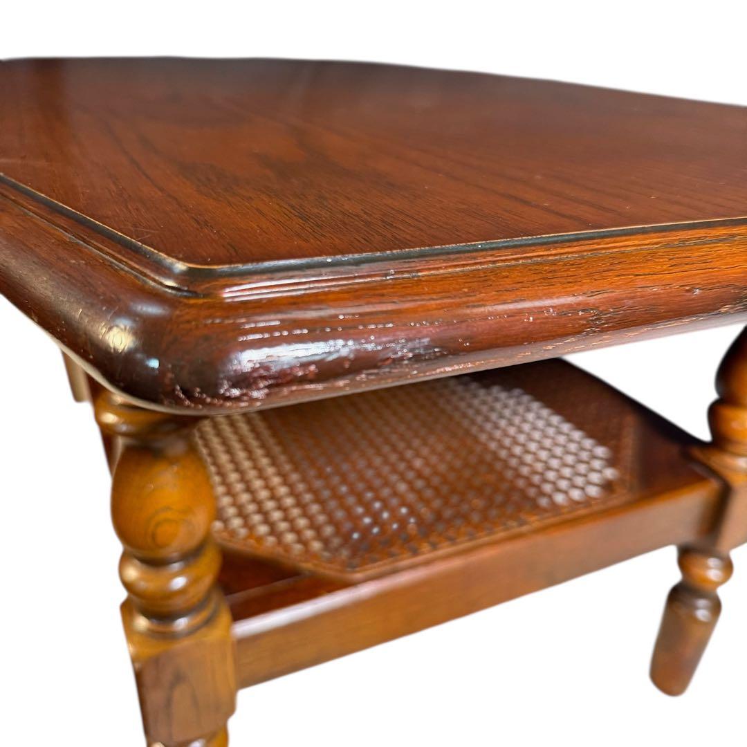 HR727 三越ブルージュ　籐　ラタン　ローテーブル　ティーテーブル