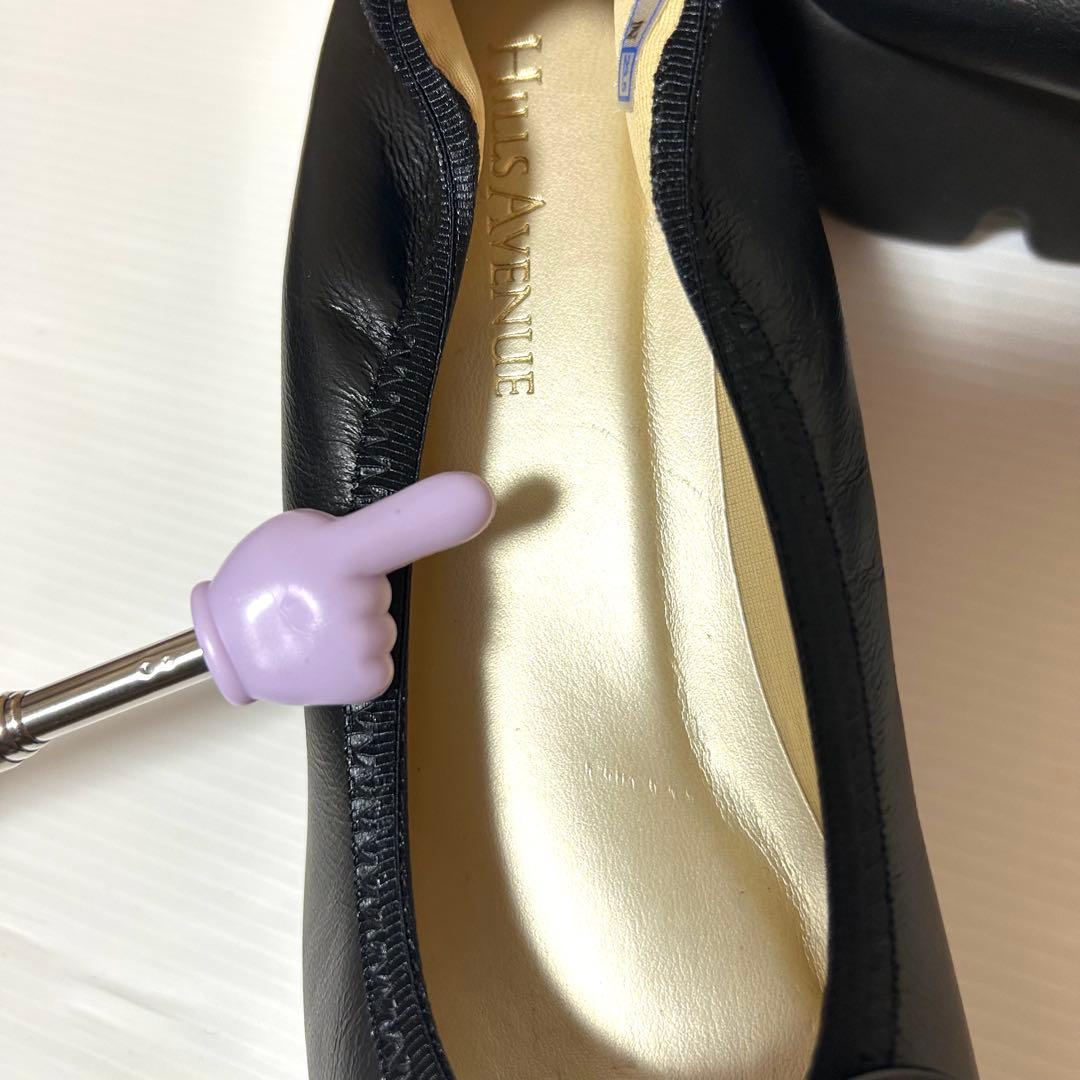 新品未使用✨ヒルズアヴェニュー 23.5㎝ ウェーブソール レザーパンプス