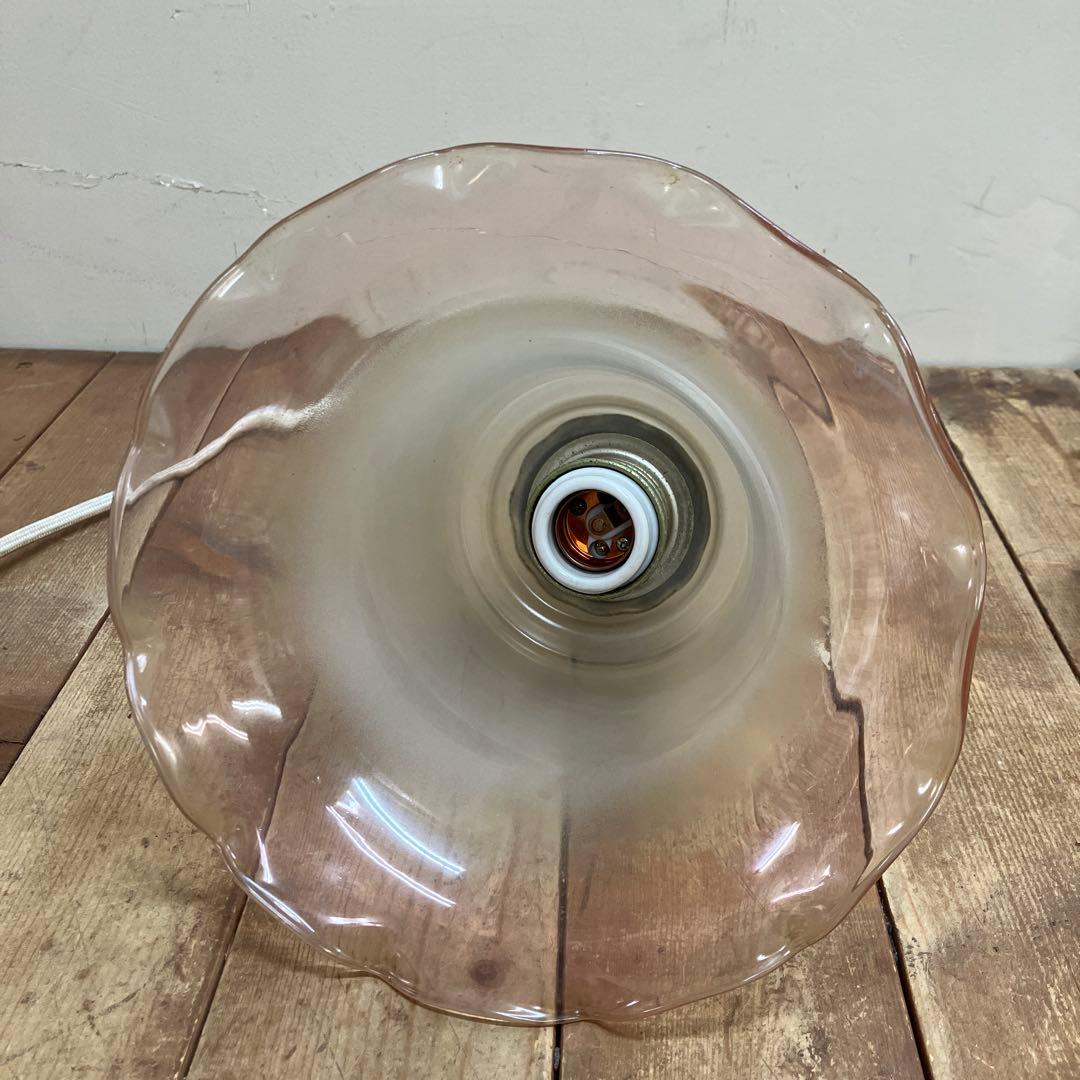 D-2 ⑤ 昭和レトロ フリル型 ガラスシェード ペンダントライト シーリング