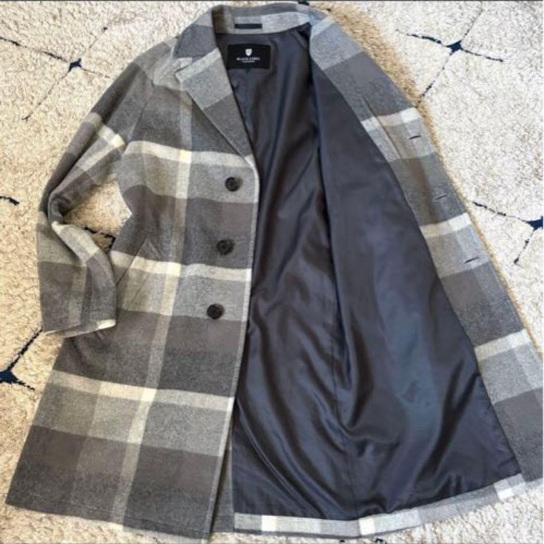 【美品✨】ブラックレーベルクレストブリッジ　チェスターコート　ウール　チェックＬ