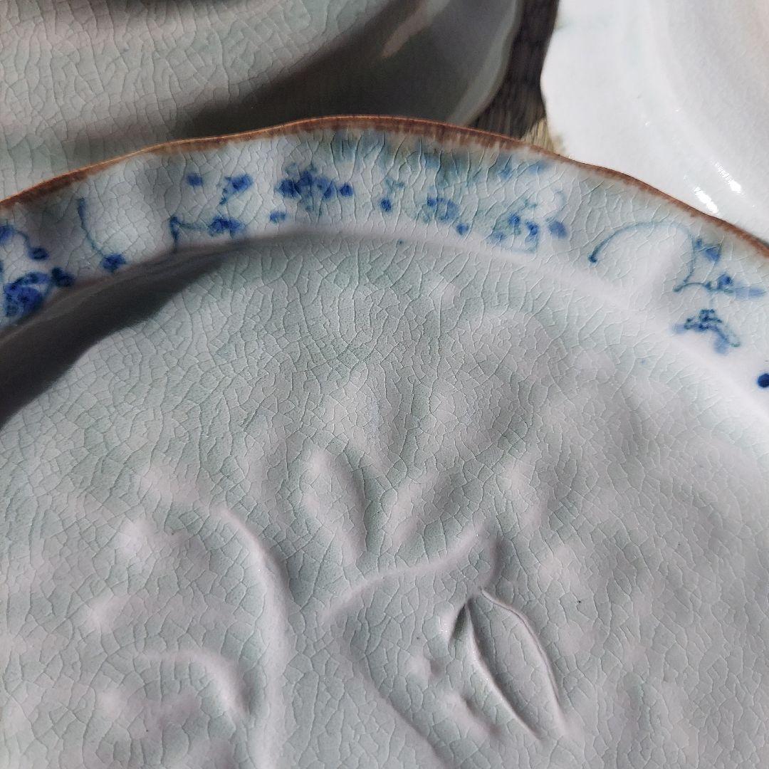 2606mk様用　石井桃子　花唐草　輪花皿　鹿　器　2枚　新品未使用品