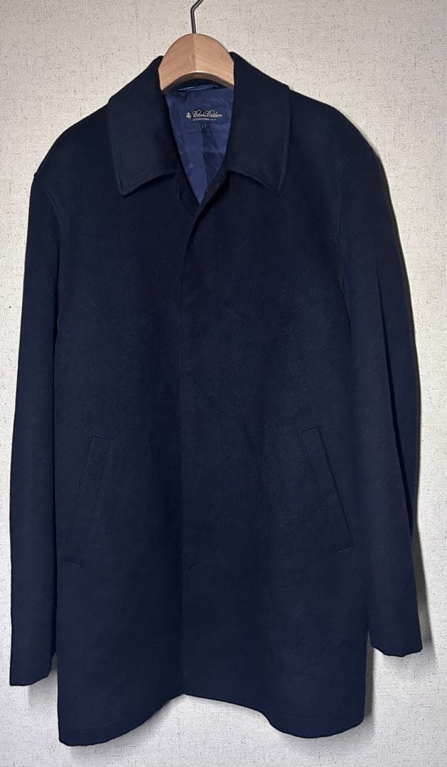 ブルックスブラザーズ　ステンカラーコート　ウール　サイズL ネイビー