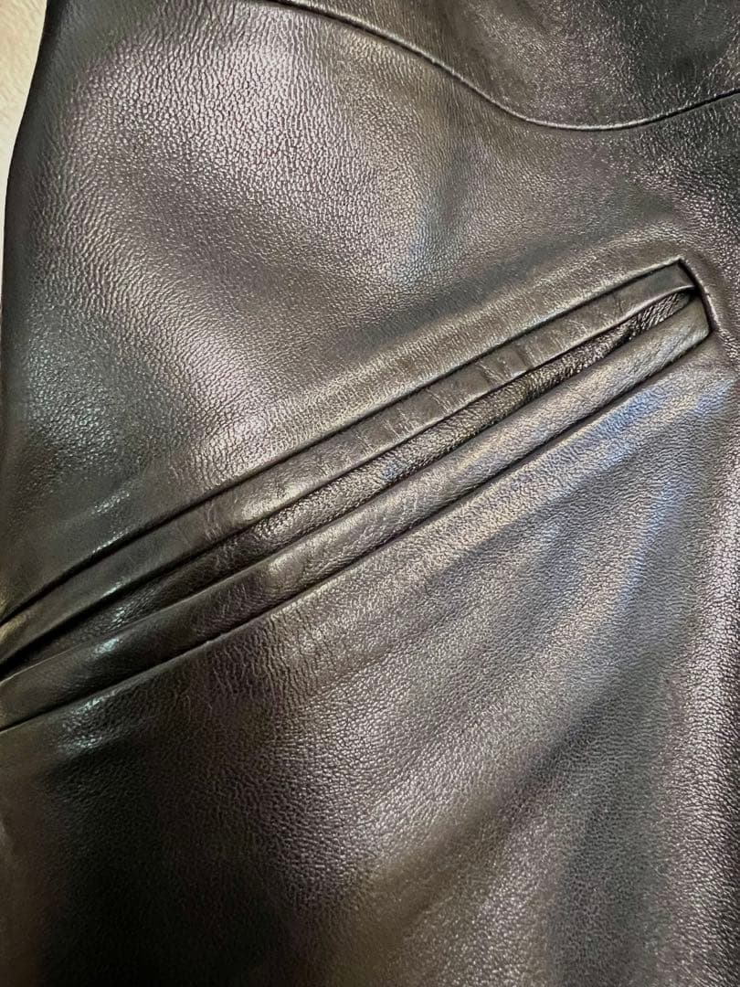 美品　アニエスベー　黒　ラムレザー コート　Ｍ