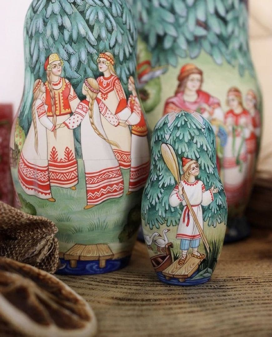 ロシア雑貨☆イコン マトリョーシカ民話(5P)コブロフ工房