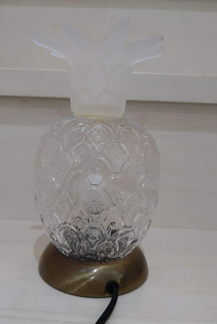 ★昭和レトロ★パイナップル型クリスタルライト ガラスランプ ヴィンテージ