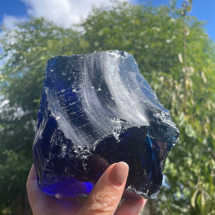 お値下げ　希少アンダラクリスタル　特大　ネイビーブルー 2578g