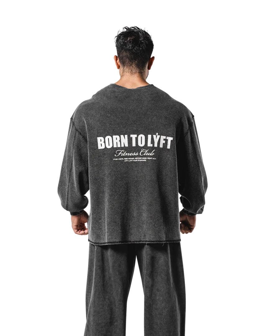 【完売品】LYFT VINTAGE ロングTシャツ サーマル生地 BLACK M