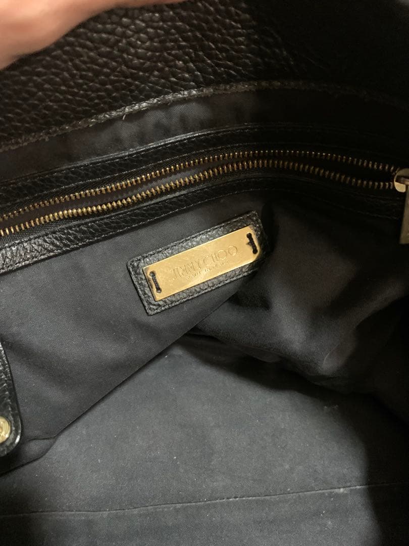 JIMMY CHOO ブラックレザートートバッグ