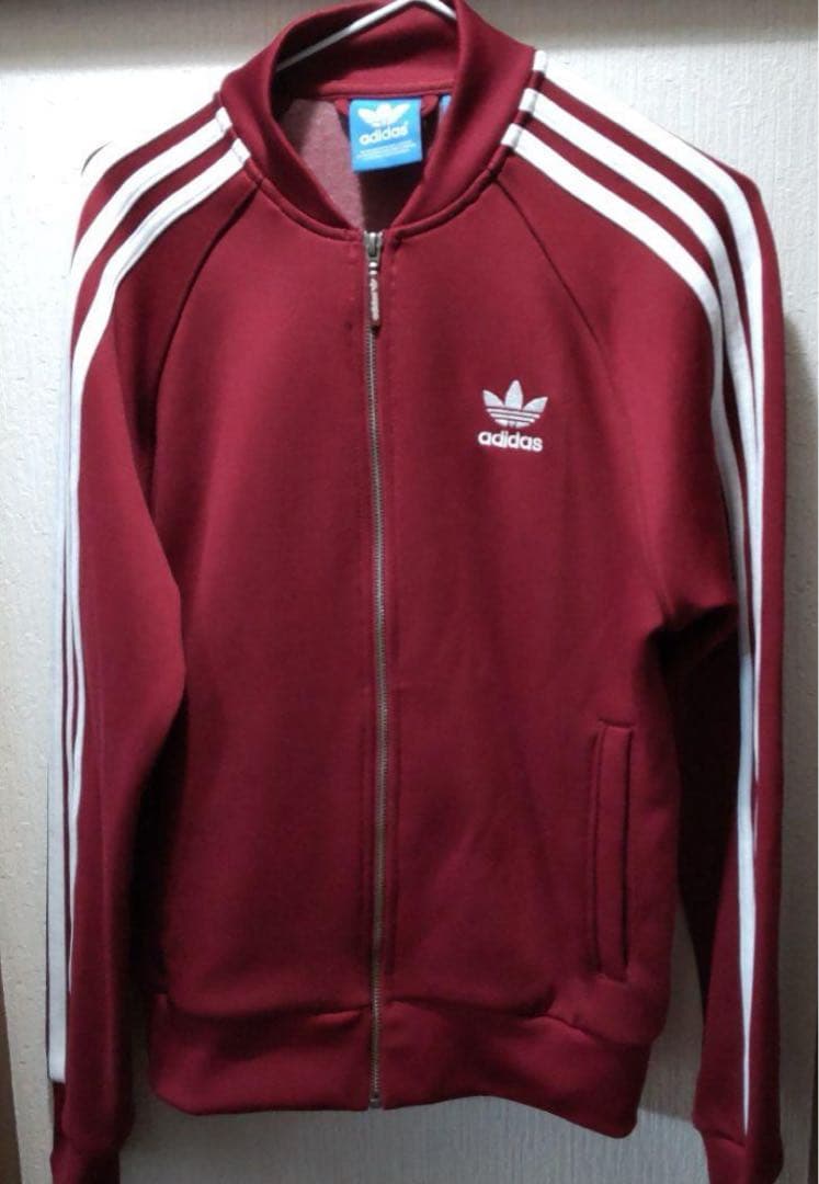adidas バーガンディ ジャージ ジャケット M